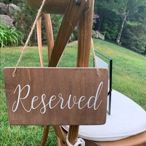 Reserved sign for wedding